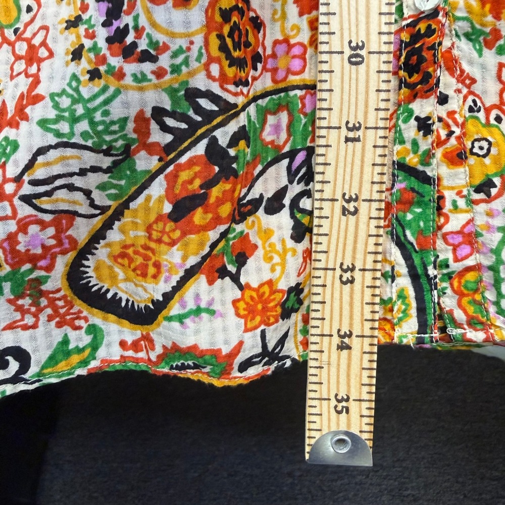 ba&sh Paisley Floral Maxi Dress Multicolor V-Neck Button Front Tiered Size M - Picture 7 of 10